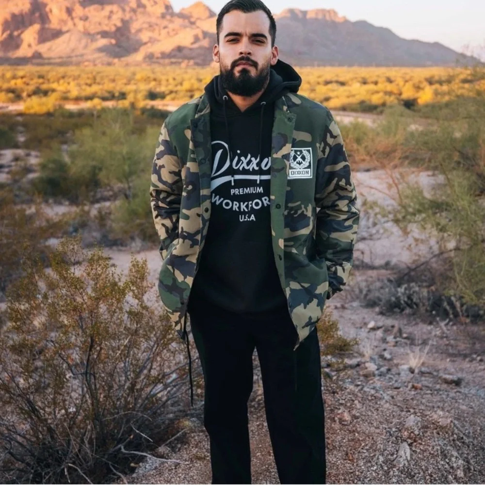 Dixxon Men's Box Crest Coach Jacket - Camo